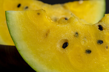 slices of sweet yellow watermelon