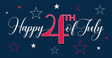 Happy 4th of July, Happy Independence Day, 4th of July Message, Independence Day Design, Design for Facebook, Vector, EPS