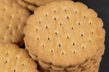 fresh crunchy cookies with chocolate filling