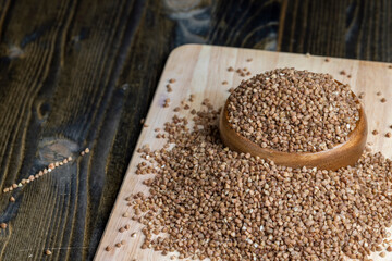 A large amount of harvested buckwheat