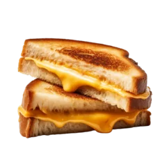  Stack of grilled cheese sandwiches isolated on a transparent background © 016Graphics