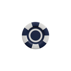 Round casino chip 3D style, vector illustration isolated on white