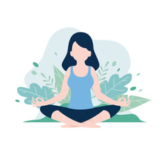  yoga exercise mental health care flat design character 