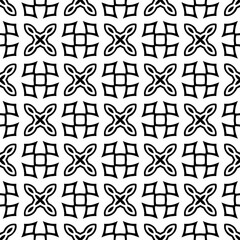 Geometric pattern in ethnic style. Seamless background  with  abstract shapes. Black and white wallpaper. Abstract background  with Repeating pattern for decor, textile and fabric.