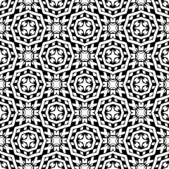 Geometric pattern in ethnic style. Seamless background  with  abstract shapes. Black and white wallpaper. Abstract background  with Repeating pattern for decor, textile and fabric.