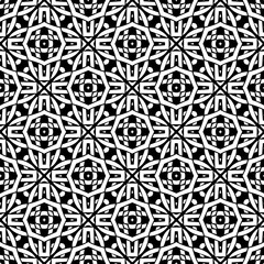 Geometric pattern in ethnic style. Seamless background  with  abstract shapes. Black and white wallpaper. Abstract background  with Repeating pattern for decor, textile and fabric.