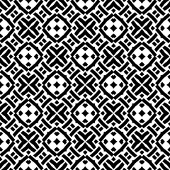Geometric pattern in ethnic style. Seamless background  with  abstract shapes. Black and white wallpaper. Abstract background  with Repeating pattern for decor, textile and fabric.