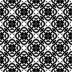 Geometric pattern in ethnic style. Seamless background  with  abstract shapes. Black and white wallpaper. Abstract background  with Repeating pattern for decor, textile and fabric.