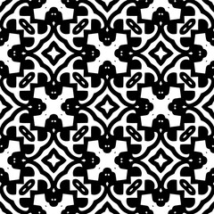 Geometric pattern in ethnic style. Seamless background  with  abstract shapes. Black and white wallpaper. Abstract background  with Repeating pattern for decor, textile and fabric.