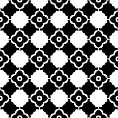 Geometric pattern in ethnic style. Seamless background  with  abstract shapes. Black and white wallpaper. Abstract background  with Repeating pattern for decor, textile and fabric.