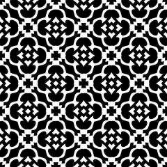 Geometric pattern in ethnic style. Seamless background  with  abstract shapes. Black and white wallpaper. Abstract background  with Repeating pattern for decor, textile and fabric.