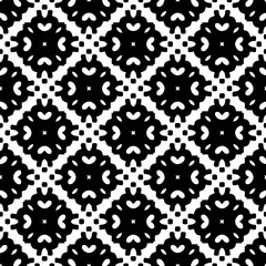 Geometric pattern in ethnic style. Seamless background  with  abstract shapes. Black and white wallpaper. Abstract background  with Repeating pattern for decor, textile and fabric.