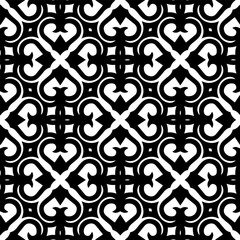 Geometric pattern in ethnic style. Seamless background  with  abstract shapes. Black and white wallpaper. Abstract background  with Repeating pattern for decor, textile and fabric.