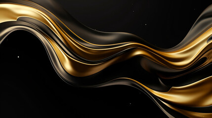 Luxury gold and black liquid background , fluid splash, swirl on white. Luxury golden flow. luxus gold background dynamic flow wave 3d