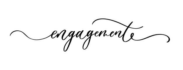 Engagement handwritten calligraphy card, banner or poster graphic design lettering vector element.