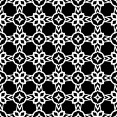 Geometric pattern in ethnic style. Seamless background  with  abstract shapes. Black and white wallpaper. Abstract background  with Repeating pattern for decor, textile and fabric.