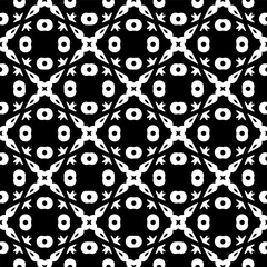 Geometric pattern in ethnic style. Seamless ornament  with  abstract shapes. Black and white wallpaper. Abstract background  with Repeating pattern for decor, textile and fabric.