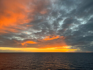 orange sunset over the ocean