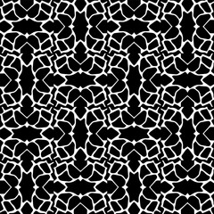 Geometric pattern in ethnic style. Seamless ornament  with  abstract shapes. Black and white wallpaper. Abstract background  with Repeating pattern for decor, textile and fabric.