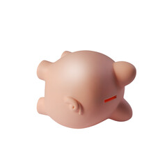 Upside down piggy bank isolated