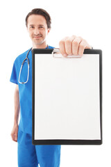 Doctor with file folder