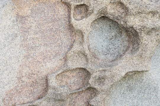 Top view of honeycomb pattern in the Chuckanut sandstone formation along the shoreline of Samish Bay in Washington State
