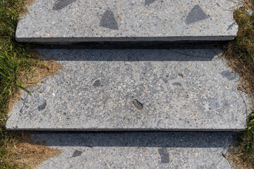 concrete stairs to the hill for the convenience of pedestrians