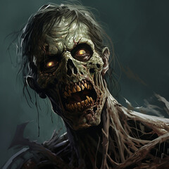 very scary zombie illustration