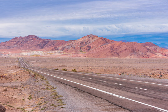 Isolated road in Atacama desert