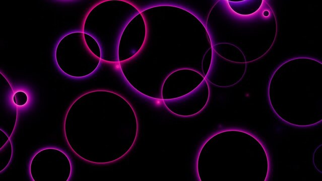 Abstract purple and pink geometric background with exploding circles. The bright light futuristic background. Motion graphic water rings. seamless loop 4k animated video