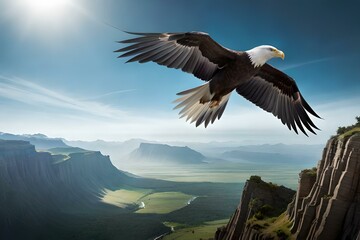 Fototapeta na wymiar bald eagle in flight generated AI