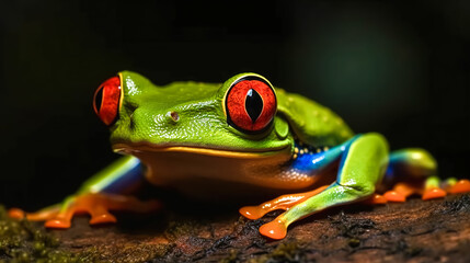 Green Tree Frog by green color, generative AI.
