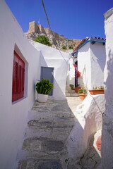 Traditional houses at the foot of the Acropolis, Plaka, Athens, Greece - 617119434