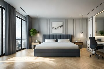interior of bedroom generated AI