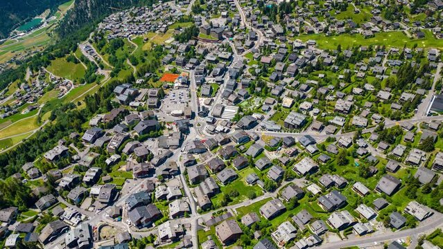 Verbier Time lapse Aerial fly by