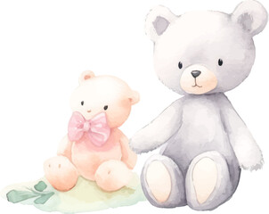 Watercolor illustration of plush toy