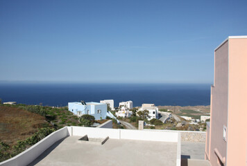 view of common building, Santorini Greece