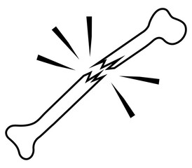 
Broken human bone. Flat design.