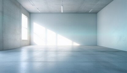 White Room Polished Concrete Still Life with Ambient Lighting