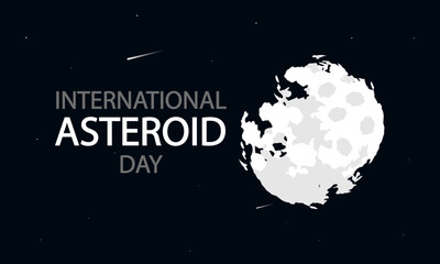 Obraz na płótnie Canvas Asteroid day international space with comets, vector art illustration.