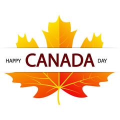 Canada Day Happy Maple Leaf and Typography, vector art illustration.