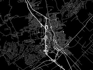 Vector road map of the city of  Saint-Jérôme Quebec in Canada with white roads on a black background.