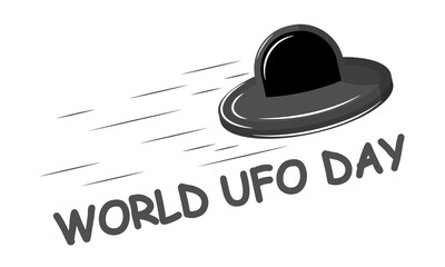 Ufo day world speed, vector art illustration.