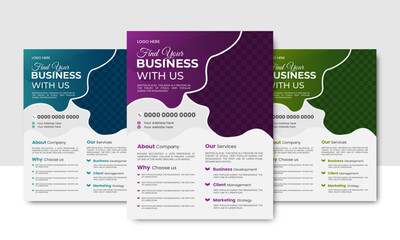 professional creative unique flyer design horizontal simple clean template vector design, layout in rectangle size.