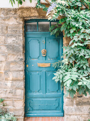 Saint Paul de Vence Pastel Door| France Cote d'Azur Travel Photography | Bright Pastel Colored Art Print, Turquoise Door, Front Door