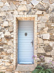 Saint Paul de Vence Door | France Cote d'Azur Travel Photography | Bright Pastel Colored Art Print, Turquoise Door, Front Door, Pastel Tones - 617129879