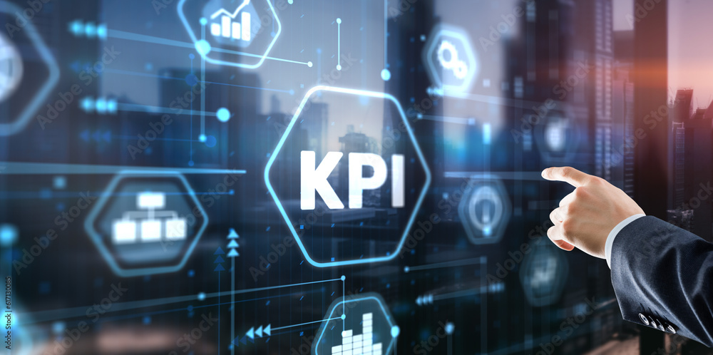 Poster key performance indicator kpi using business intelligence bi