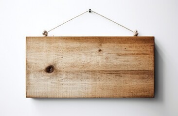 Wooden board on white background, space for writing, digital illustration. Generative AI