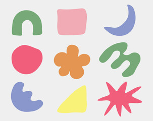 set of colorful abstract shapes elements