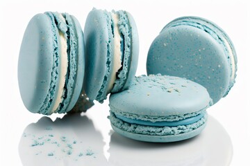 Blue macaroons generated by AI